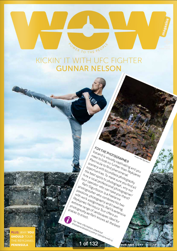 Article about Rafn Sig,- Photographer in the newest edition of WOW Air Magazine