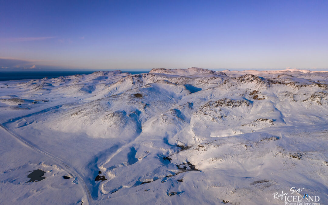 Seltún Geothermal area │ Iceland Landscape winter twilight Photo from air