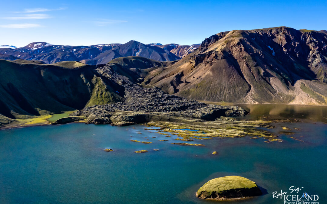 Frostastaðavatn Lake at Fjallabak Nyrðri Highlands – Iceland Landscape from Air