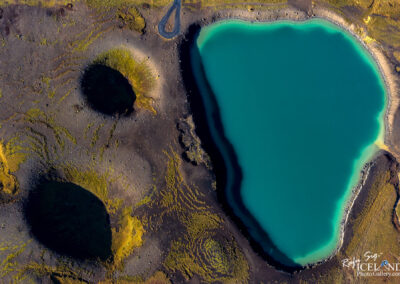 Grænavatn Volcano Lake │ Iceland Landscape from Air
