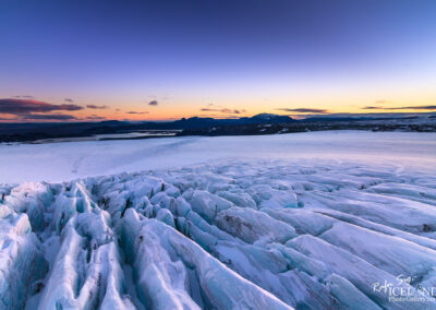 Langjökull Glacier with Hagavatn Lake and the twilight │ Icel