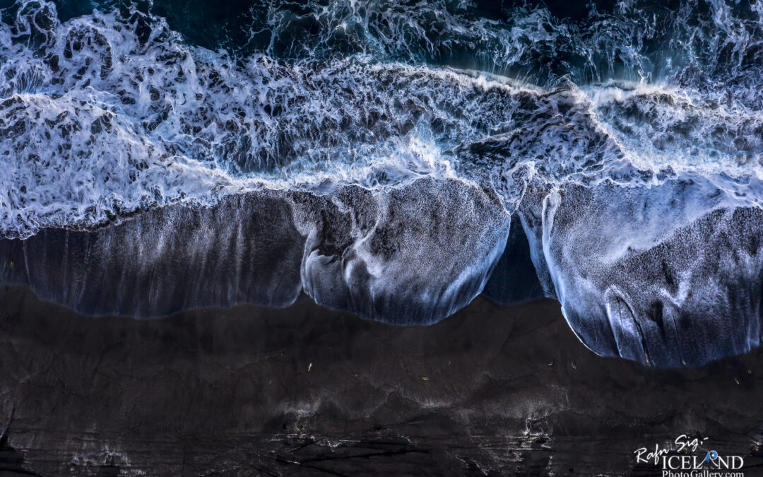 Stóra Sandvík Black Beach – Iceland Landscape from Air