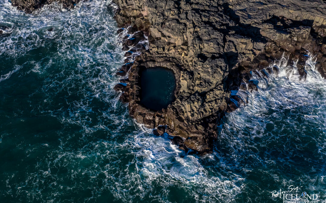 Brimketill Troll pool │ Iceland Landscape Photo from Air