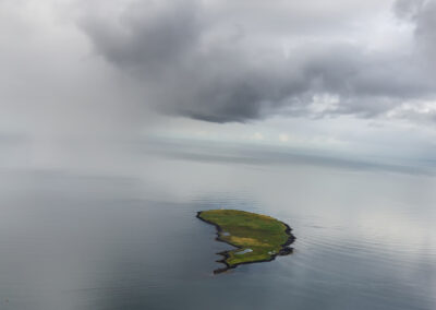Engey Island in the mist │ Iceland Landscape from Air