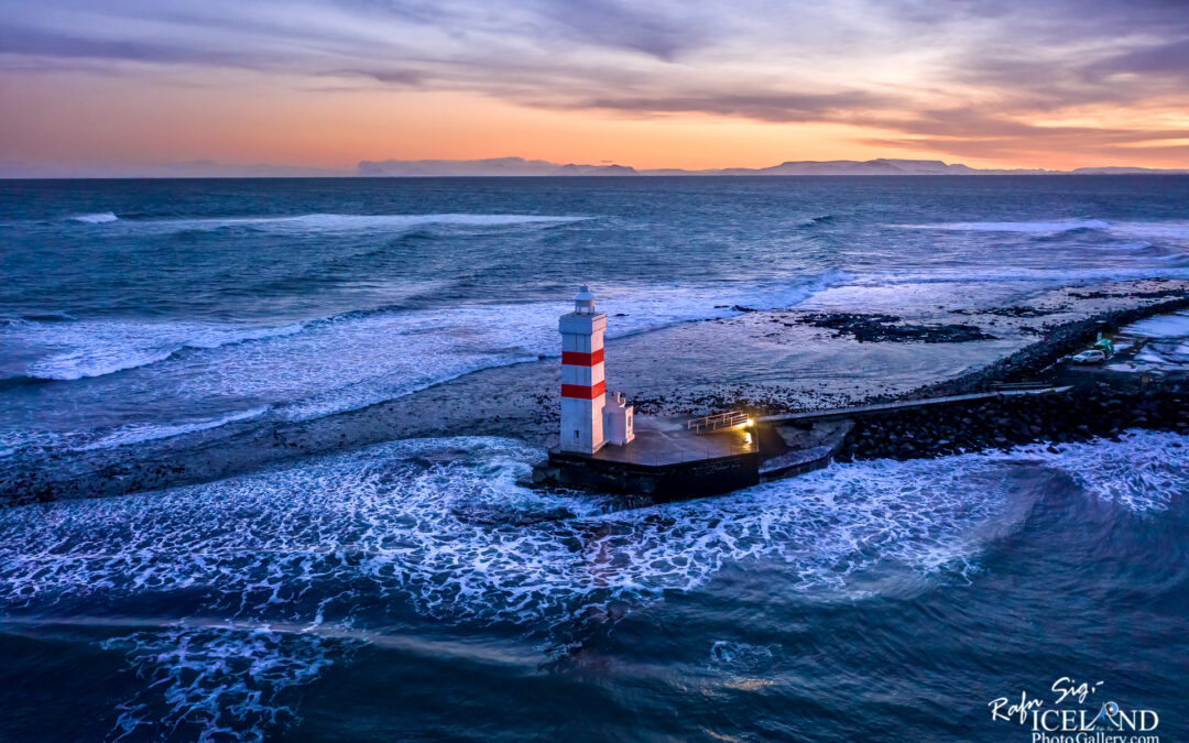 Garðskagaviti Old Lighthouse │ Iceland Landscape winter Photo from air