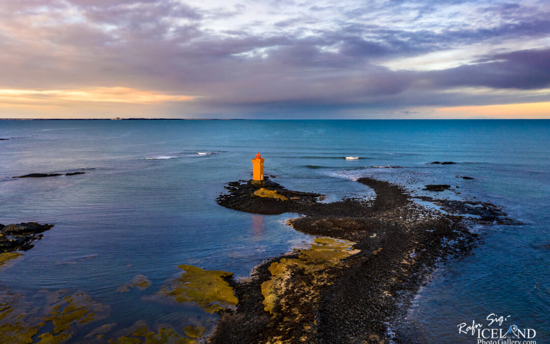 Iceland │ Gerðistangaviti or Atlagerðistangaviti Lighthouse│ Landscape from air