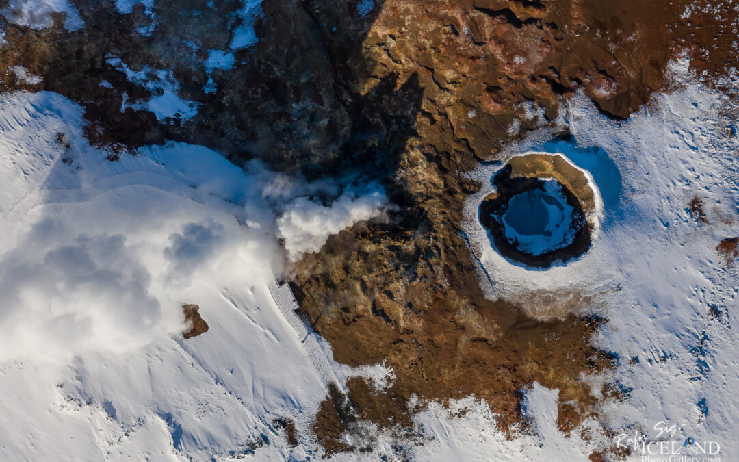 Gunnuhver hotspring │ Iceland Landscape from air