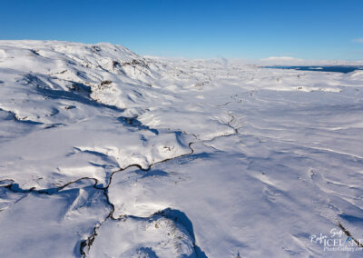 Hengill volcano area in winter│ Iceland Landscape from Air
