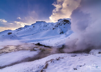 Hengill. Geothermal area in the winter│ Iceland Landscape From