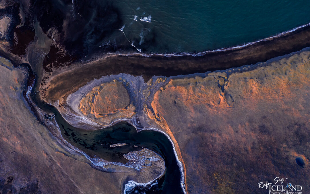 Iceland Landscape Twilight photo │ Hlíðarvatn at Selvogur │ Aerial Abstract