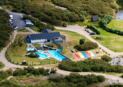Húsafell Swimming pool from air - West │ Iceland Landscape Ph