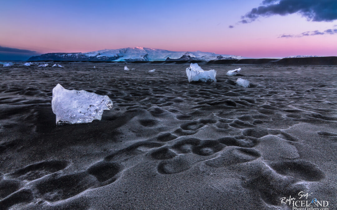 Ice cubes on a Black Beach – Iceland Landscape Photo