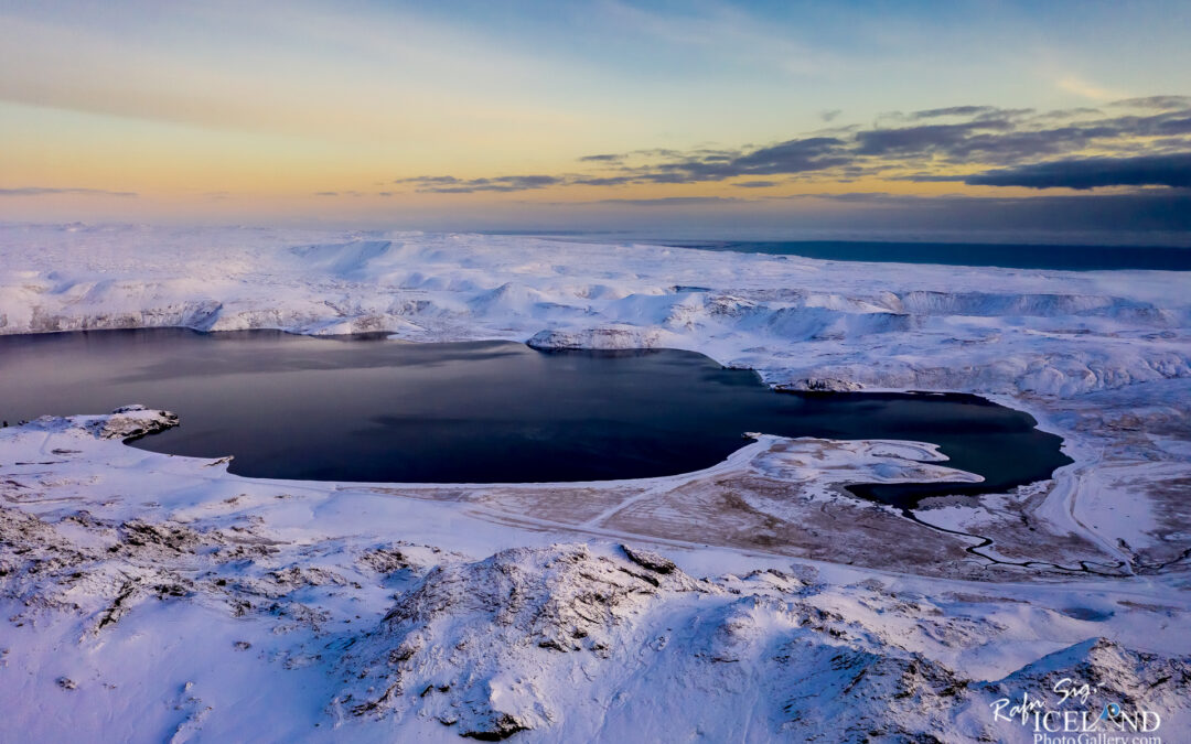 Iceland Landscape Aerial photo of Kleifarvatn in Winter