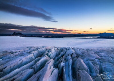 Langjökull Glacier with Hagavatn Lake and the twilight │ Icel