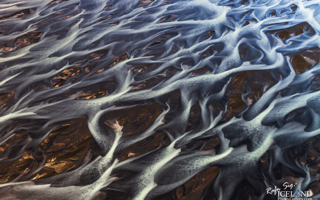 Núpsvötn river Abstract – Iceland Drone Photography