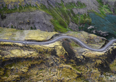Road curving down at Hengill Volcano area │ Iceland Landscape
