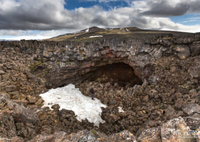 At the entrance of Surtshellir Lava Cave - #Iceland