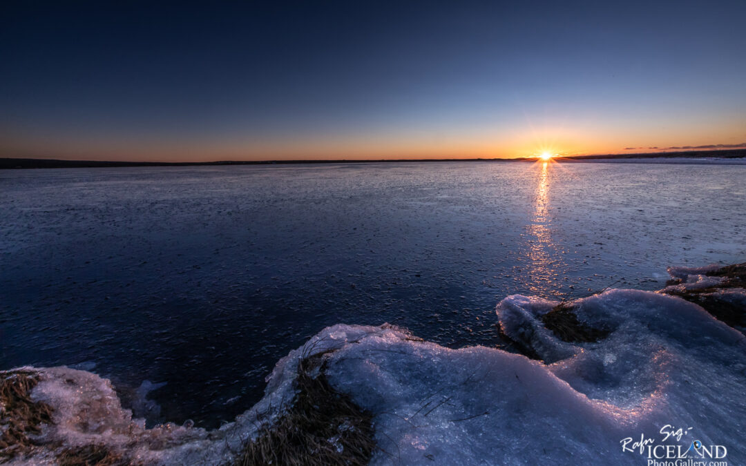 Frozen Lake in the morning twilight – Iceland Landscape Photography