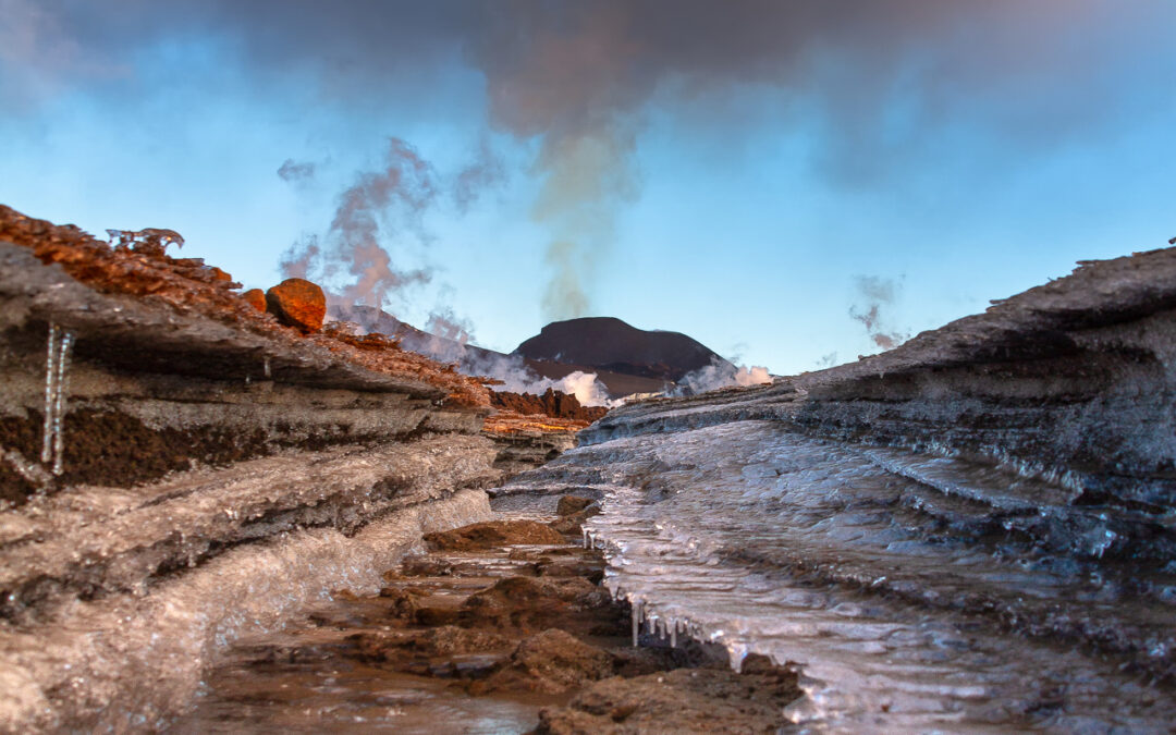 Water Canal at Fimmvörðuháls Eruptions – Iceland Landscape Photography