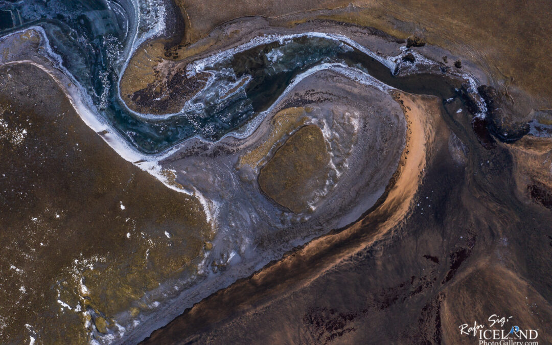 Vogsós river from air – Iceland Landscape Photography