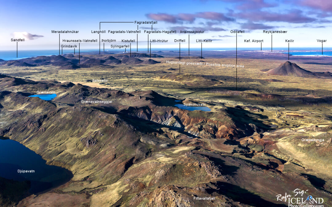 Map of the Eruption area at Reykjanes – Iceland Photo Gallery