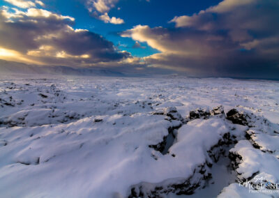 Lava field cowered with snow│ Iceland Landscape From Air