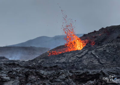 Volcano loving in Geldingadalir at Fagradalsfjall Iceland