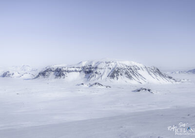 Hlöðufell tuya volcano Mountain covered in winter snow