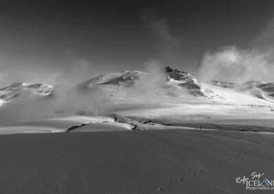 Hengill Volcano in the Highlands in winter snow