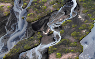 River floating down like abstract seen from air