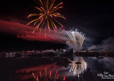 Firework at Jökulsárlón - South │ Iceland Photo Gallery