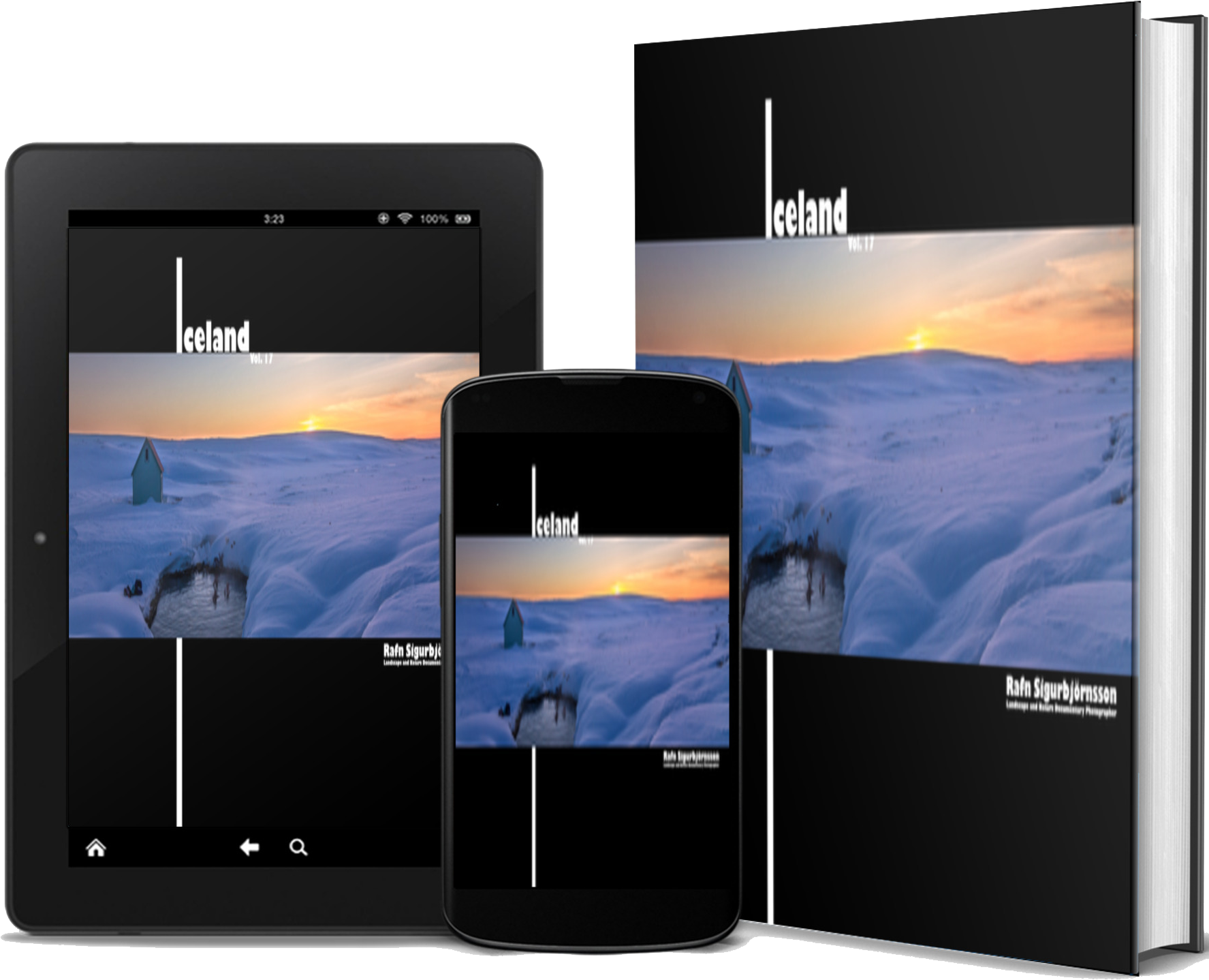 A person in a blue jacket climbs a rocky path leading into a dark cave. The path is lined with patches of ice and snow that appear dirty and textured, contrasting with the dark, rugged walls of the cave. The rocks have a mixture of green moss and earthy tones, highlighting the natural environment. In the background, the cave opens up further, hinting at more rocky formations. The overall scene conveys a sense of adventure in a remote, icy landscape.